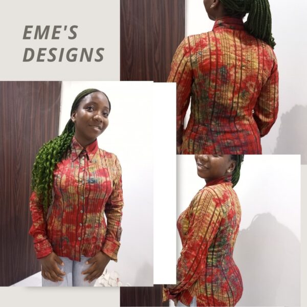 Eme's Designs Customized Handmade Adire Shirt For Female