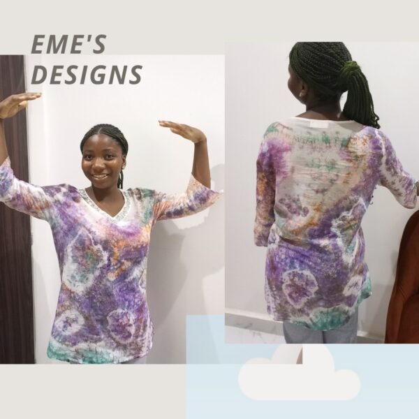 Eme's Designs Customized Handmade Adire Shirt For Female