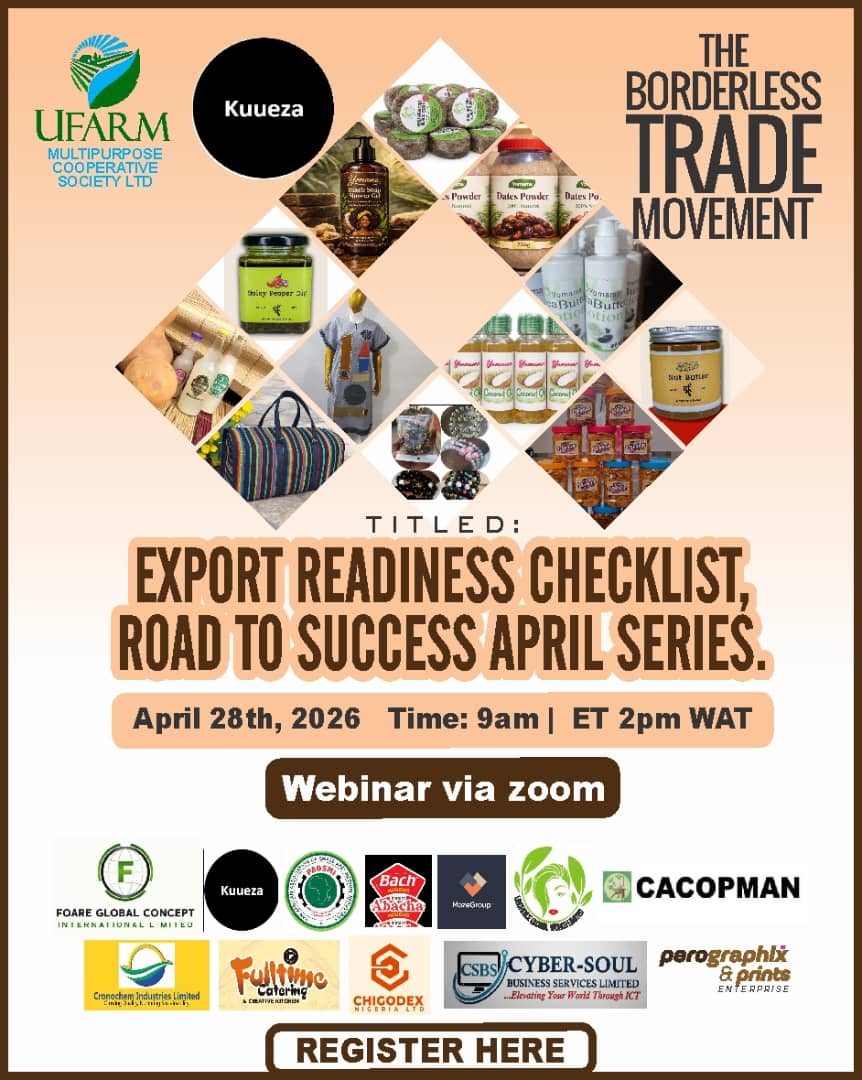 Export Readiness Checklist — Road to Success April Series. Webinar via Zoom, April 28th 2026, 9AM ET | 2PM WAT
